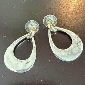 Elegant Silver&Gold Teardrop Earrings
